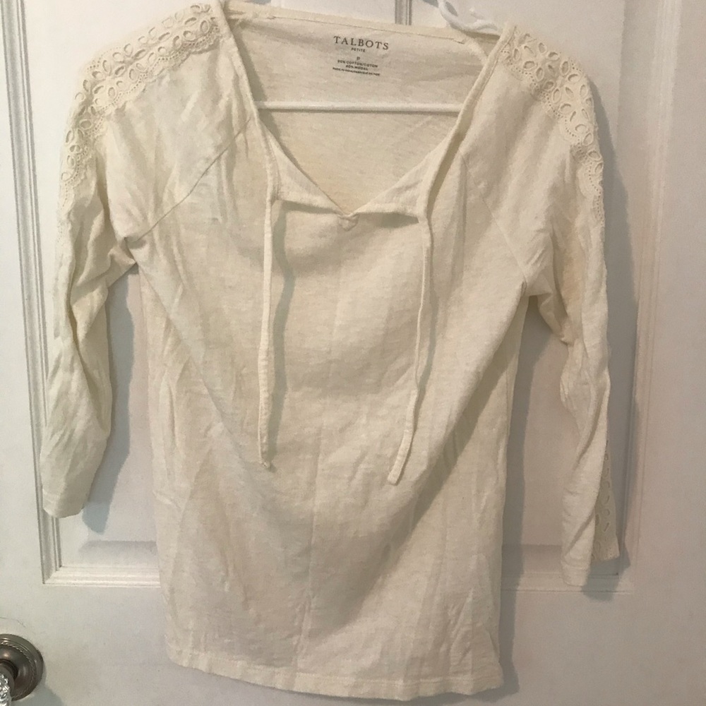 Talbots White Long Sleeved Top